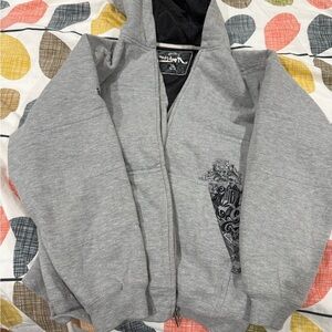 Quiksilver Light Gray Graphic Hoodie